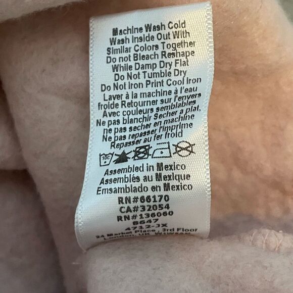 Project Social T Raglan Fleece Sweatshirt Pink Gray Long Sleeve Crewneck M - Picture 8 of 8